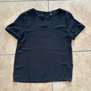 Forever 21 - Semi-Sheer Black Shirt with Cuffed Short Sleeves
